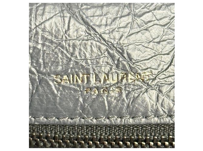 Saint Laurent Borsa Niki Medium in Pelle Grigia Grigio - vista 12