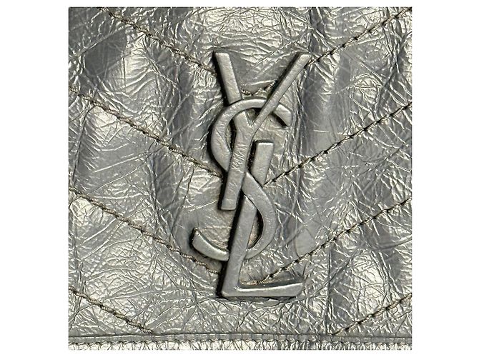 Saint Laurent Borsa Niki Medium in Pelle Grigia Grigio - vista 2