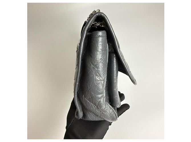 Saint Laurent Borsa Niki Medium in Pelle Grigia Grigio - vista 3
