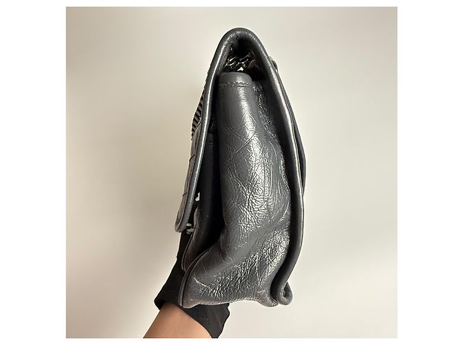 Saint Laurent Borsa Niki Medium in Pelle Grigia Grigio - vista 4