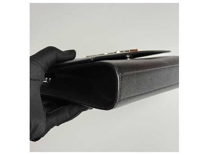 Saint Laurent YSL Monogram Chain Wallet Black - view 10