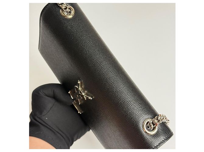 Saint Laurent YSL Monogram Chain Wallet Black - view 11