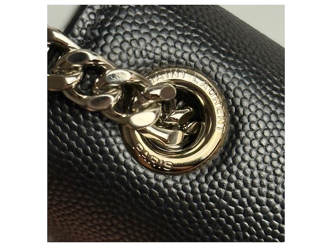 Saint Laurent YSL Monogram Chain Wallet Black - view 13