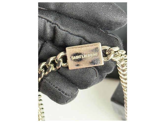 Saint Laurent YSL Monogram Chain Wallet Black - view 4