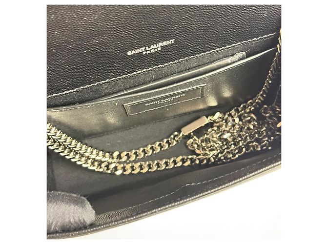 Saint Laurent YSL Monogram Chain Wallet Black - view 5