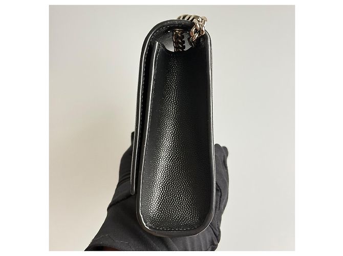 Saint Laurent YSL Monogram Chain Wallet Black - view 8