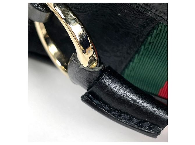 Gucci Horsebit Geldbörse/Münzbeutel Schwarz Rot Grün - Ansicht 4