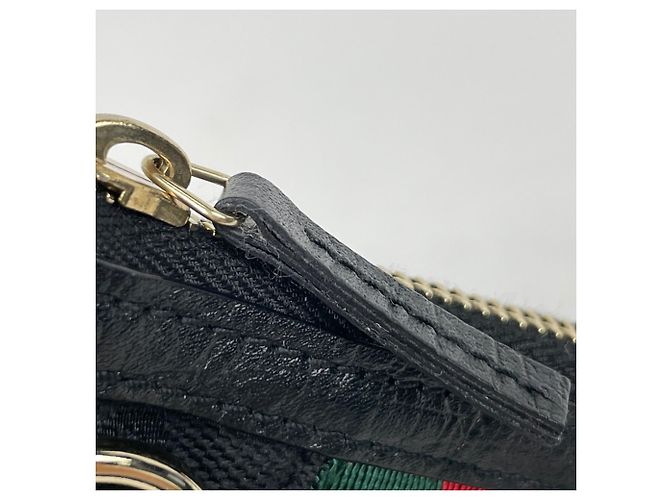 Gucci Horsebit Geldbörse/Münzbeutel Schwarz Rot Grün - Ansicht 5