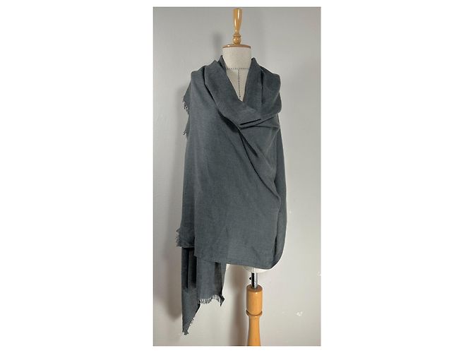 Sciarpa Faliero Sarti in cashmere e seta grigia Grigio - vista 2