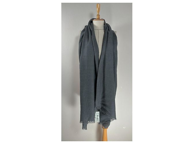 Sciarpa Faliero Sarti in cashmere e seta grigia Grigio - vista 3