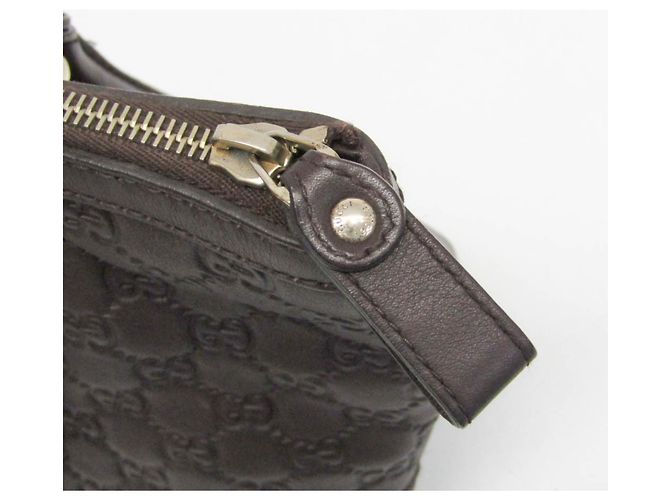 Borsa a mano in pelle marrone scuro Gucci Guccissima - vista 11