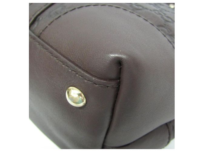 Borsa a mano in pelle marrone scuro Gucci Guccissima - vista 5