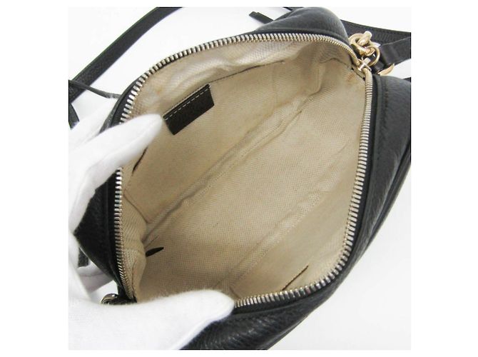 Borsa a tracolla Gucci Soho Disco in pelle nera Nero - vista 3