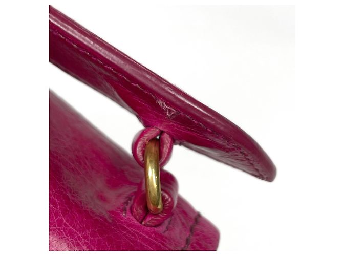 Sac à main en cuir plissé rose Prada - vue 5