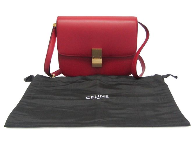 Céline Celine Classic Box Medium Schultertasche Rot - Ansicht 2