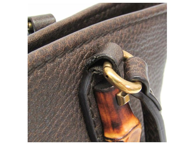 Borsa Tote Gucci Bamboo 353125 Marrone Beige - vista 11
