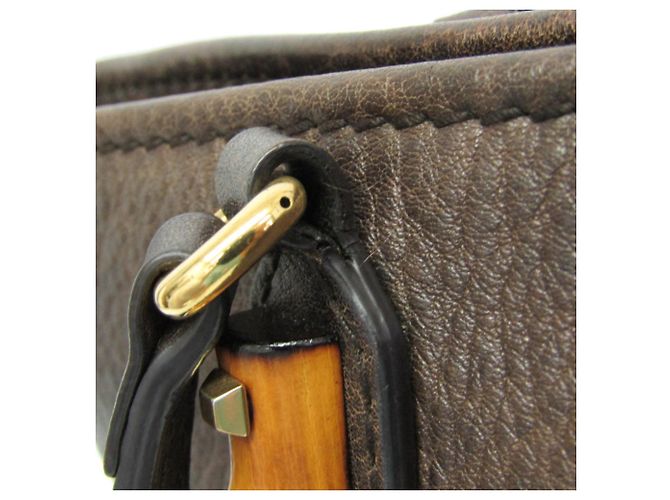 Borsa Tote Gucci Bamboo 353125 Marrone Beige - vista 13