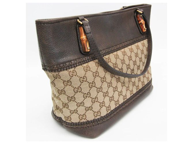 Borsa Tote Gucci Bamboo 353125 Marrone Beige - vista 7