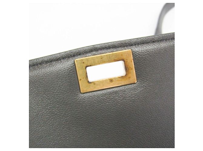 Céline Borsa a tracolla Celine Classic Box Medium in pelle grigia Marrone - vista 14