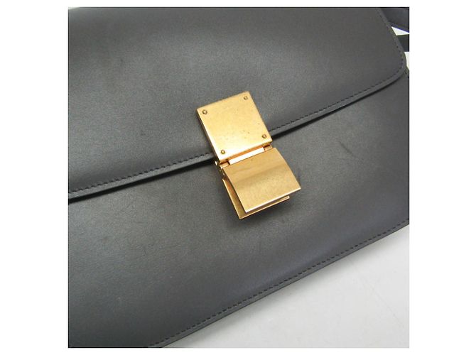 Céline Borsa a tracolla Celine Classic Box Medium in pelle grigia Marrone - vista 7