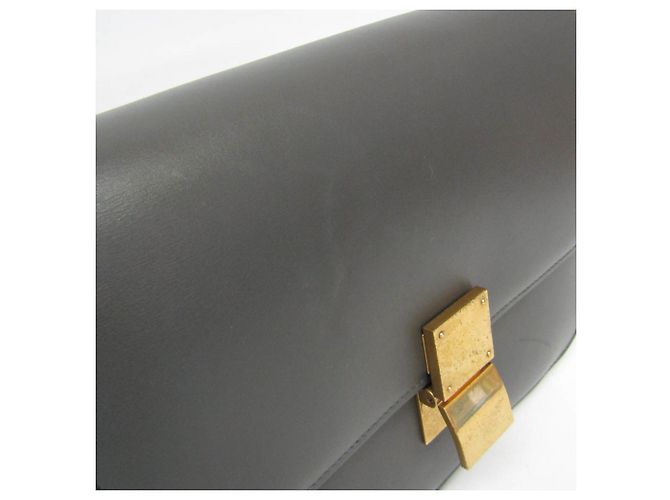 Céline Borsa a tracolla Celine Classic Box Medium in pelle grigia Marrone - vista 8