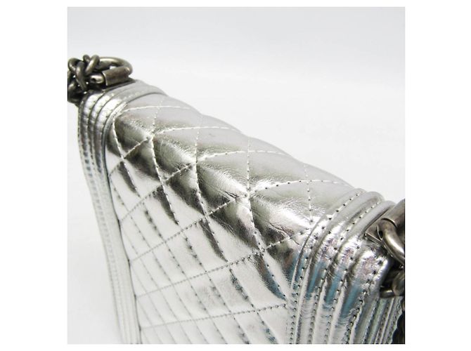 Borsa a tracolla Chanel Boy Chanel North South Chain Argento - vista 13