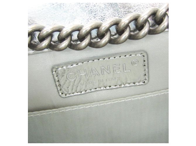 Borsa a tracolla Chanel Boy Chanel North South Chain Argento - vista 18