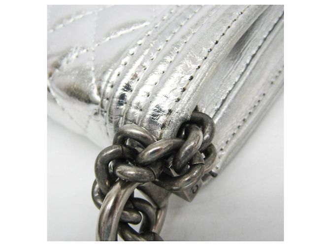 Borsa a tracolla Chanel Boy Chanel North South Chain Argento - vista 6