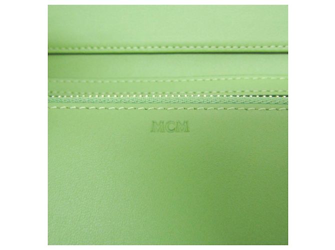 Portafoglio con catena MCM Diamond MYLEAAK01 Verde chiaro - vista 13