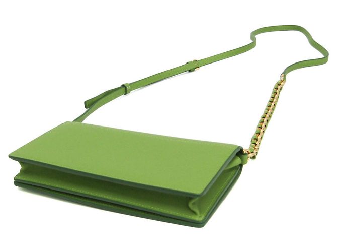 Portafoglio con catena MCM Diamond MYLEAAK01 Verde chiaro - vista 3