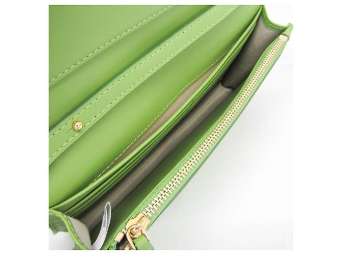 Portafoglio con catena MCM Diamond MYLEAAK01 Verde chiaro - vista 4
