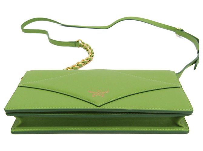 Portafoglio con catena MCM Diamond MYLEAAK01 Verde chiaro - vista 6