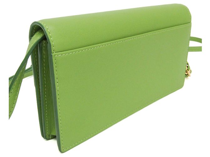 Portafoglio con catena MCM Diamond MYLEAAK01 Verde chiaro - vista 7