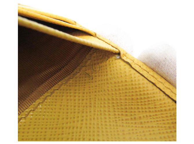 Prada Saffiano Triangle Logo Bi-Fold Wallet Yellow - view 15