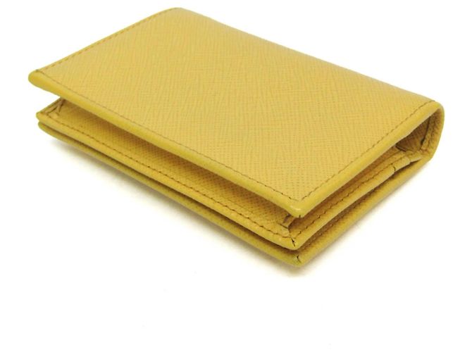 Prada Saffiano Triangle Logo Bi-Fold Wallet Yellow - view 2