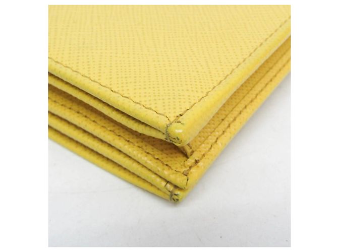 Prada Saffiano Triangle Logo Bi-Fold Wallet Yellow - view 5