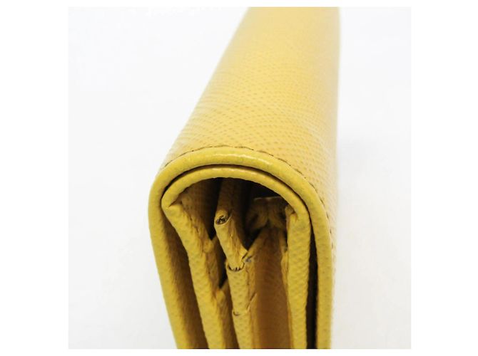 Prada Saffiano Triangle Logo Bi-Fold Wallet Yellow - view 7