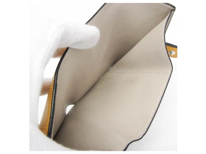 Cartera trifold Loewe de piel marrón y amarillo Castaño - vista 10