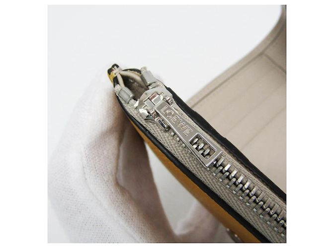 Cartera trifold Loewe de piel marrón y amarillo Castaño - vista 13