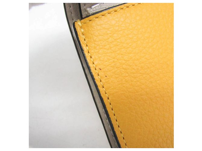 Cartera trifold Loewe de piel marrón y amarillo Castaño - vista 9