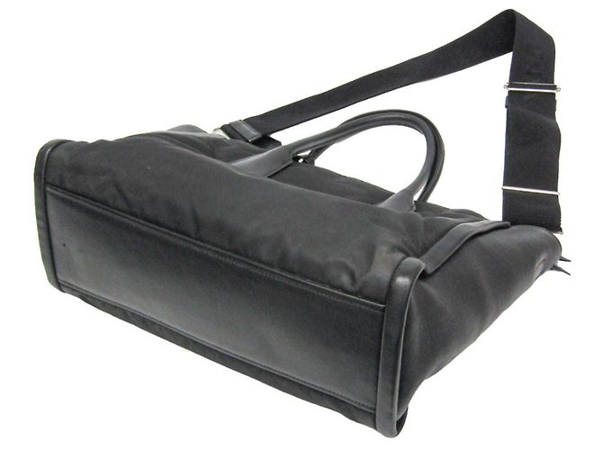 Prada Concept 1BA183 Schultertasche aus Leder und Nylon für Damen Schwarz - Ansicht 3