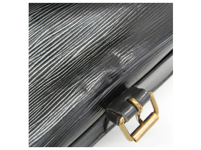 Bolsa de ombro Louis Vuitton Epi Cartouchiere M52242 Feminina Preto - vista 13
