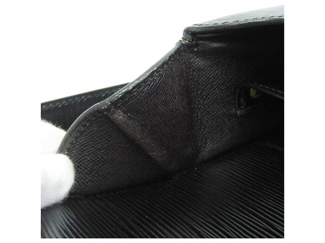 Bolsa de ombro Louis Vuitton Epi Cartouchiere M52242 Feminina Preto - vista 18