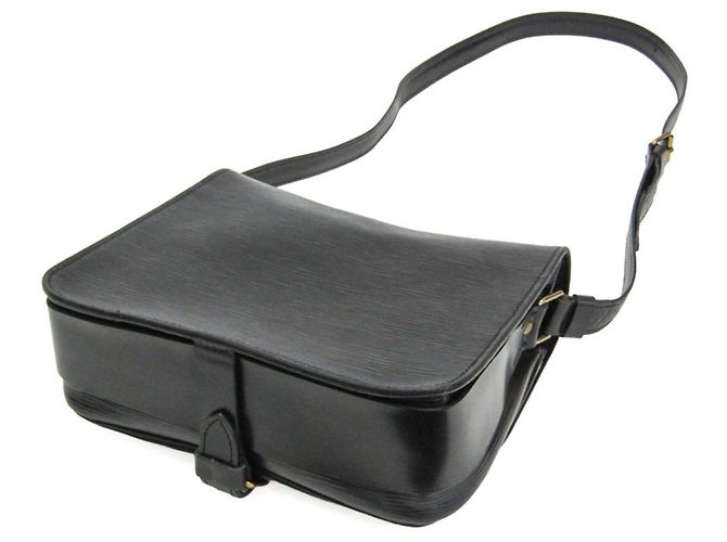 Bolsa de ombro Louis Vuitton Epi Cartouchiere M52242 Feminina Preto - vista 2