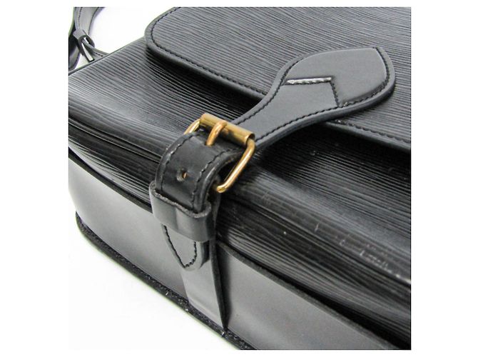 Bolsa de ombro Louis Vuitton Epi Cartouchiere M52242 Feminina Preto - vista 9