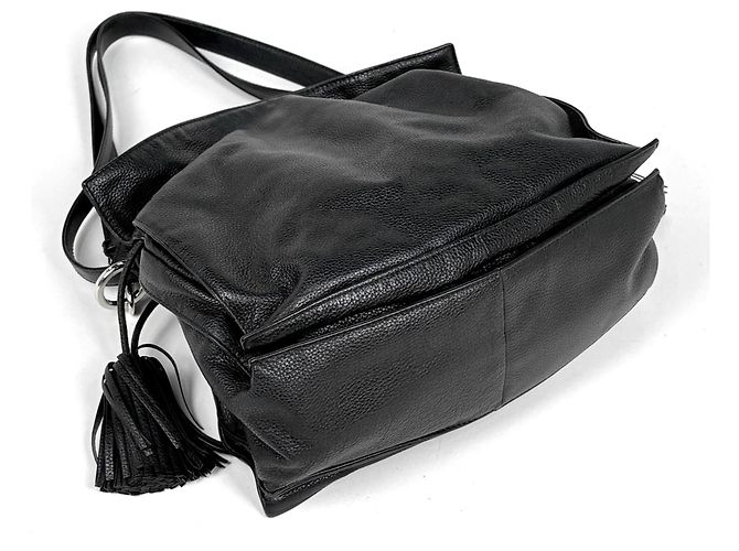 Borsa a tracolla Loewe Anagram Flamenco in pelle nera Nero - vista 2