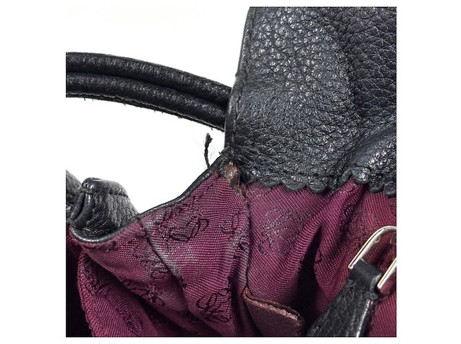 Borsa a tracolla Loewe Anagram Flamenco in pelle nera Nero - vista 7