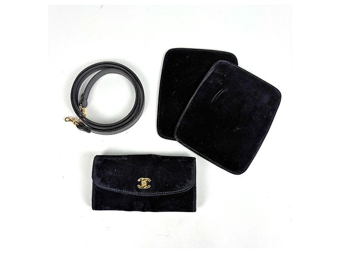Vanity Beauty case in pelle di vitello martellata Chanel Nero - vista 8