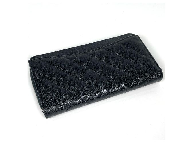 Cartera larga Chanel en piel de becerro granulada negra Negro - vista 2