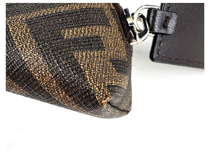 Étui à stylo motif Zucca Fendi Marron - vue 3